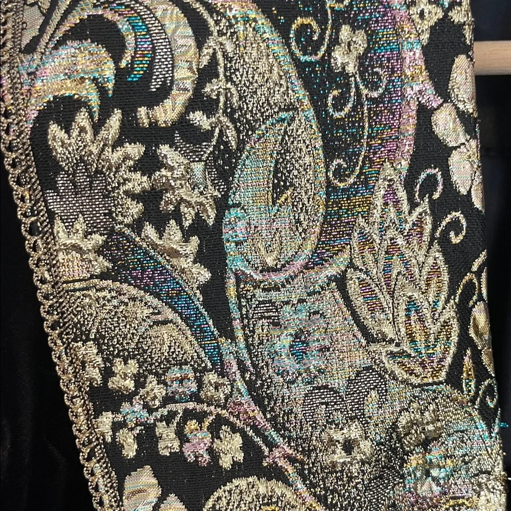 Scott McClintock Vintage Black Velvet Jacket w/ Gold Brocade Collar, Bow & Cuffs - Picture 4 of 9